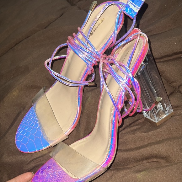 Pretty Little Thing Holographic Heels - Picture 2 of 5